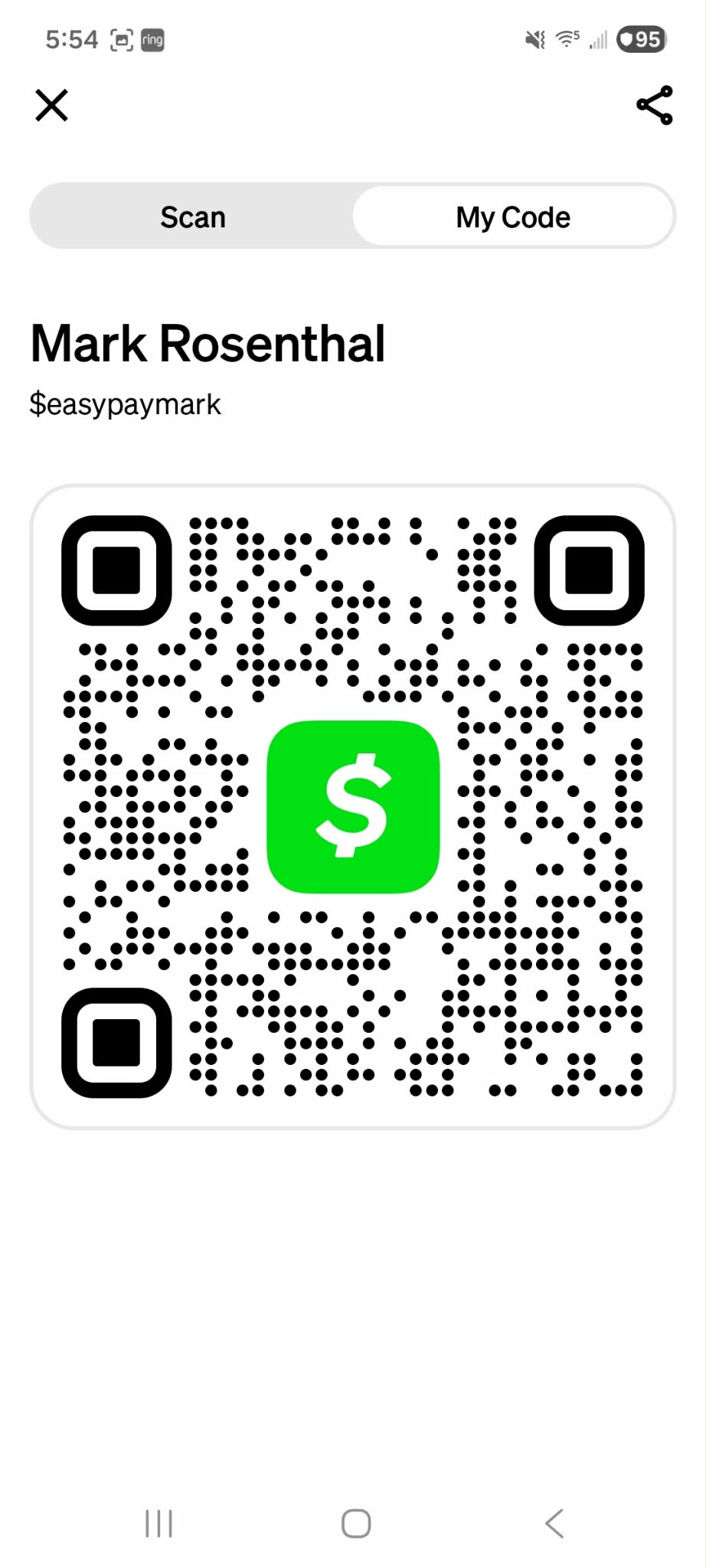Cash App QR code for $easypaymark